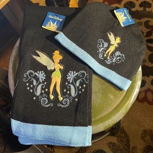 Disney’s TINKER-BELL GARDEN SCARF & BEANIE SET WALT DISNEY Era Y2K-2009 ⭐️ RARE